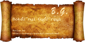 Bokányi Györgyi névjegykártya