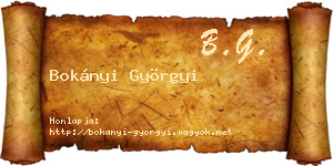 Bokányi Györgyi névjegykártya