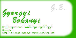 gyorgyi bokanyi business card